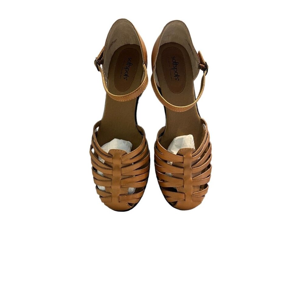 Soft Spots Sandals Womens Size 11M Leather Uppers Wedge Heel - Picture 2 of 8